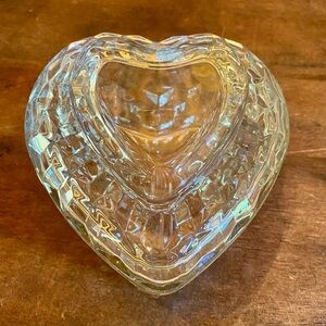 🔥Homco Heart Shaped Crystal Trinket Box/Candy Dish🔥 Vintage